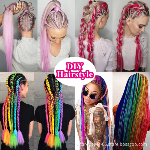 Wholesale Cheap Vendor Hair Extension High Quality Raw Material Ombre Jumbo Easy Braid Synthetic Hair For Braiding